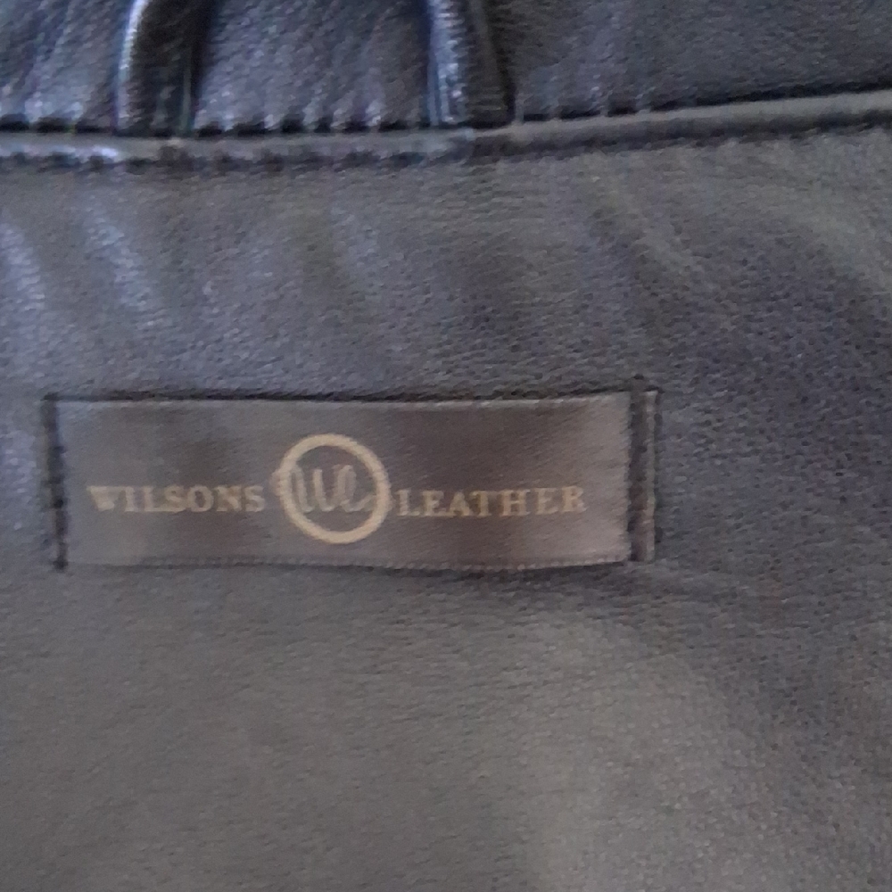 Wilson Dark Leather Blazer Jacket. Measure Under Arm 18 Inch. Shoulder 16 Across - Picture 5 of 8
